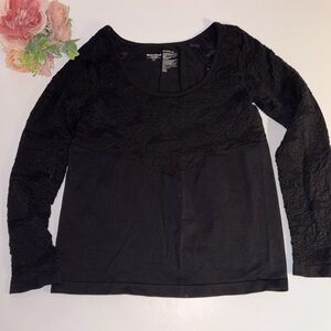 Bagatelle Collection Top Women’s L/XL Black Lace Stretch Comfort Classic